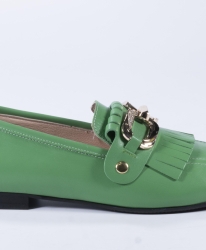Pantofi VOGGE din piele naturală în verde