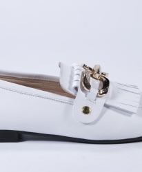 Pantofi VOGGE din piele naturala de culoare alba