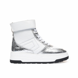 Ghete Albe cu Argintiu - Stil Urban Chic