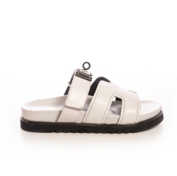 Sandale piele albe VOETTI - Stil & confort la fiecare pas!