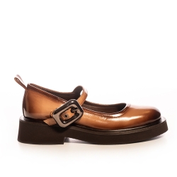 Pantofi Dama Maro Lucios cu Cataramă - Eleganță Modernă!