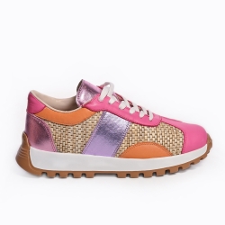 Adidași Dama Piele Roz-Portocaliu - Eleganță și confort la fiecare pas!