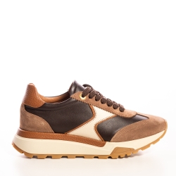 Adidași Femei Piele Naturală Maro Bej Casual Confort