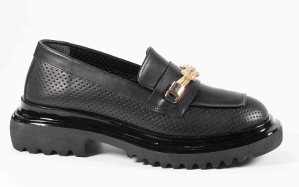 VOGGE Pantofi din piele naturală în negru