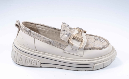 Pantofi VOGGE din piele naturală în bej