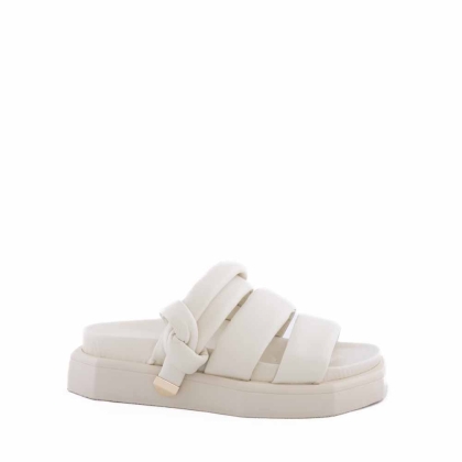 VOETTI Ivory Knotted Strap Platform Sandals