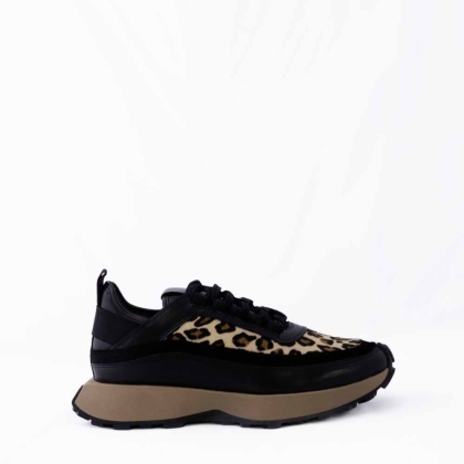 VOETTI Exclusive Premium Black Leather Suede Platforms