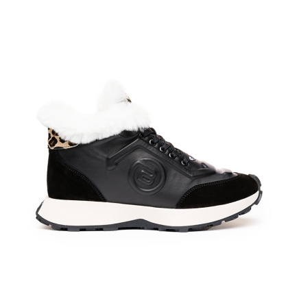 Dama Piele Negre cu Blană - Stil și Căldură!