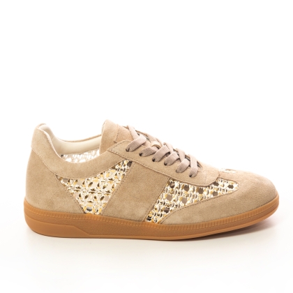 Sneakers Damă Bej Suede - Pantofi Casual de Top