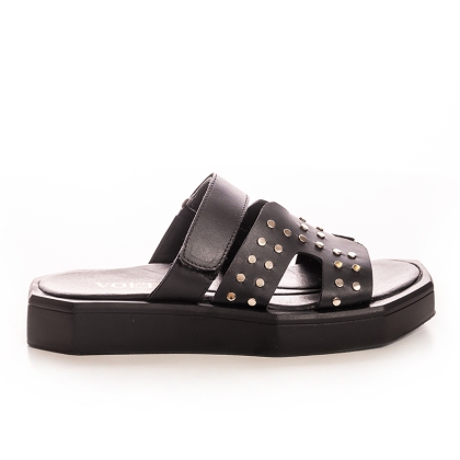 Sandale Dama Piele Naturala Voetti Negre cu Platforma