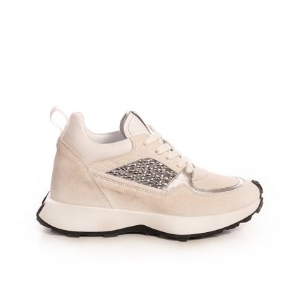 Sneakers Dama Bej Piele Naturală - Stil & Confort Garantat!