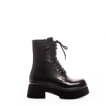 Ghete Dama Piele Negre cu Platforma - Stil si Atitudine!