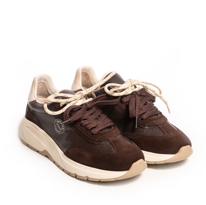 Adidași Damă Piele Întoarsă Maro - Eleganță & Confort