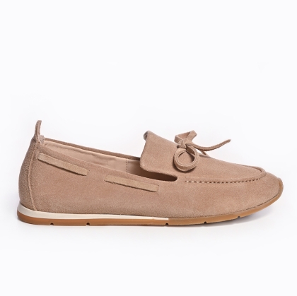 Mocasini Damă Piele Naturală Bej - Eleganță Zilnică!