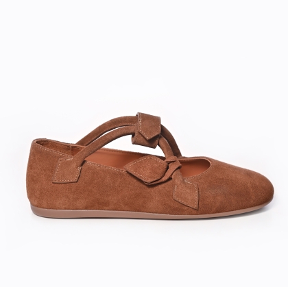 Suede Bow Ballet Flat
