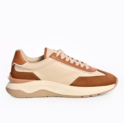 Adidași Piele Damă Maro Bej - Eleganță și confort la fiecare pas!