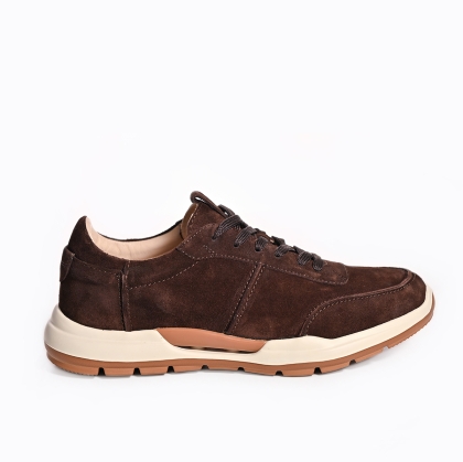 Adidași bărbați maro piele întoarsă casual confortabili