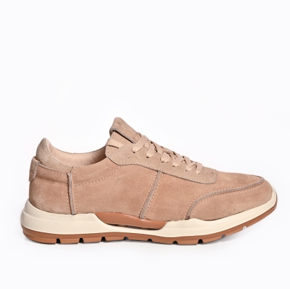 Sneakers piele întoarsă bej bărbați – Confort și stil casual