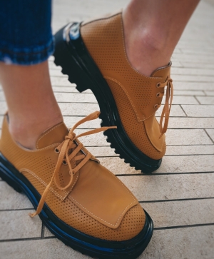 VOGGE Pantofi din piele naturală maro