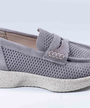 VOGGE Pantofi din piele naturală de culoare gri