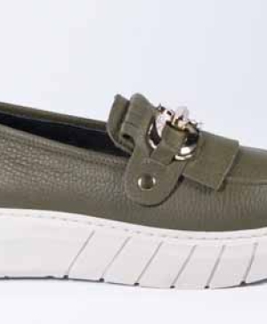 VOGGE Pantofi din piele naturală de culoare verde