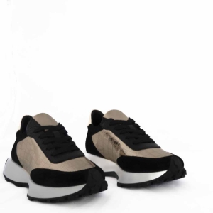 Adidași Dama Aurii & Negri - Eleganță și Confort Zilnic!