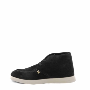 Ghete Casual Damă Piele Întoarsă Negre