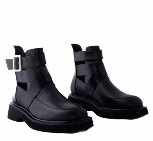 Ghete Dama Piele Neagră cu Cataramă - Stil și Eleganță