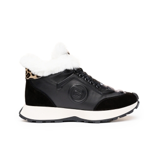 Dama Piele Negre cu Blană - Stil și Căldură!