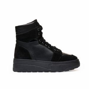 Ghete Platformă Dama Piele Negre