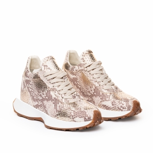 Sneakers Dama Piele Naturală Imprimeu Șarpe 