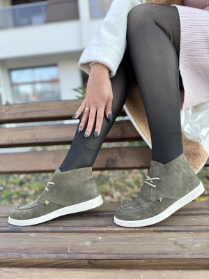 Botine Suede Damă Verde Casual