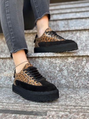 Adidași Dama Leo Negru-Animal Print - Eleganță Urbană!