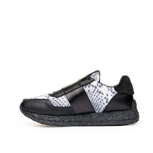 Sneakers Damă Piele Șarpe Negru