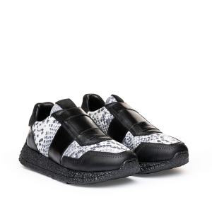 Sneakers Damă Piele Șarpe Negru