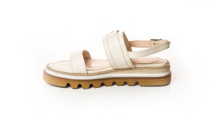 Sandale Dama Piele  Albe Cu Talpa Platforma - Eleganță Lejeră!