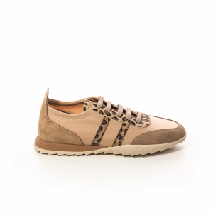 Sneakers Dama Bej cu Imprimeu Leopard - Confort și Stil!