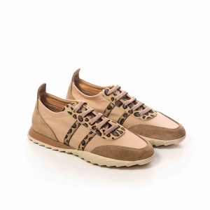 Sneakers Dama Bej cu Imprimeu Leopard - Confort și Stil!