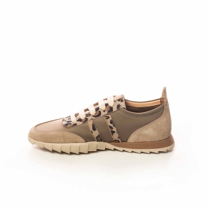 Adidași Dama Casual Bej cu Imprimeu Leopard - Stil și Confort!