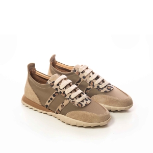 Adidași Dama Casual Bej cu Imprimeu Leopard - Stil și Confort!
