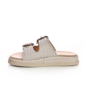 Sandale de damă comozi, bej, cu cataramă aurie - stil & confort!