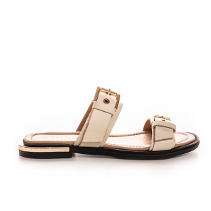 Sandale Dama Crem cu Catarame Aurii - Eleganță la Picioarele Tale!