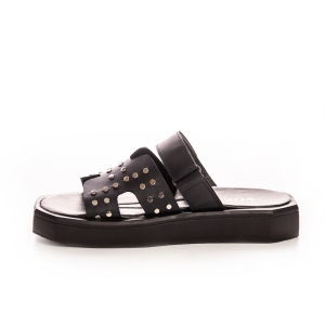 Sandale Dama Piele Naturala Voetti Negre cu Platforma