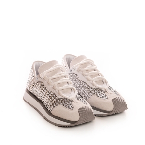 Adidași Dama Piele Suede Bej cu Ținte Argintii