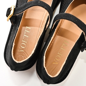 Pantofi Damă Tip Balerină Piele Suede Neagră