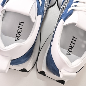 Sneakers Damă Piele Întoarsă Albastre - Voetti