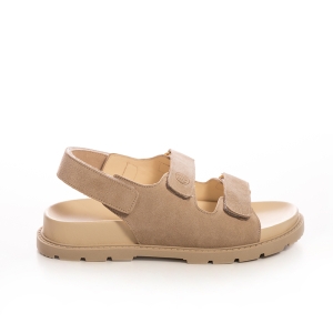 Sandale Dama Piele Intoarsa Bej - Confort & Stil Veritabil!