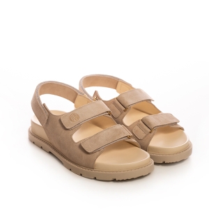 Sandale Dama Piele Intoarsa Bej - Confort & Stil Veritabil!