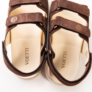 Sandale Dama Piele Intoarsa Maro - Confort & Stil!