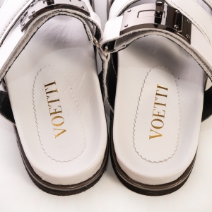 Sandale piele albe VOETTI - Stil & confort la fiecare pas!